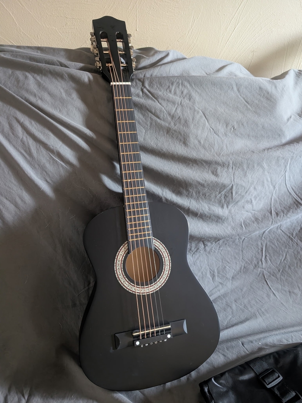 Black Children's Acoustic Guitar - Matte Black Finish